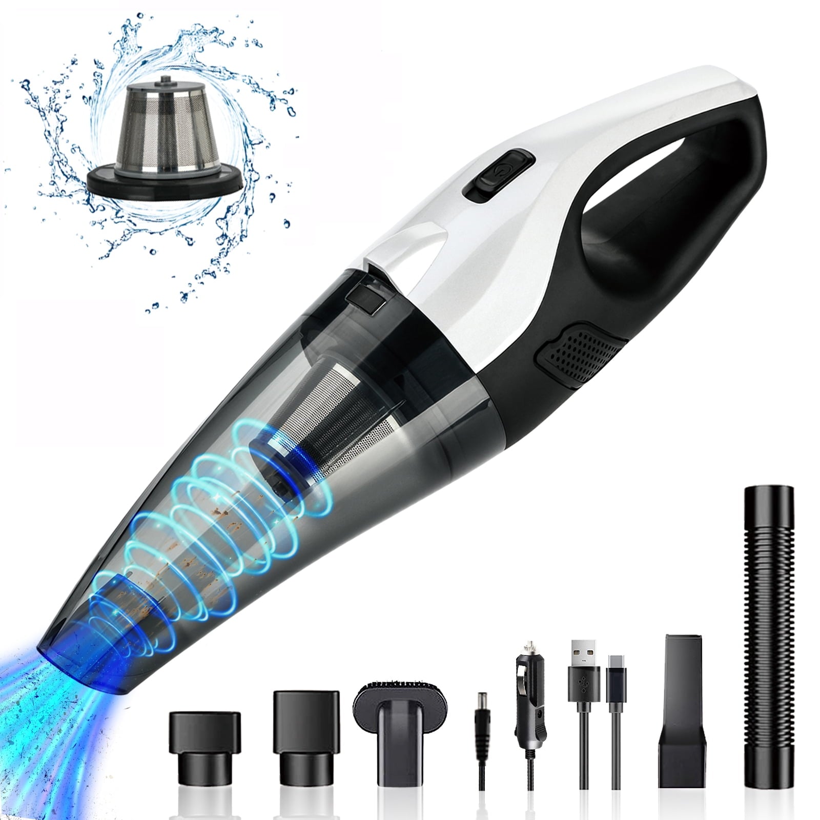 SUGIFT Cordless Vacuum Cleaner Lightweight Portable Handheld Vacuum for Car House White