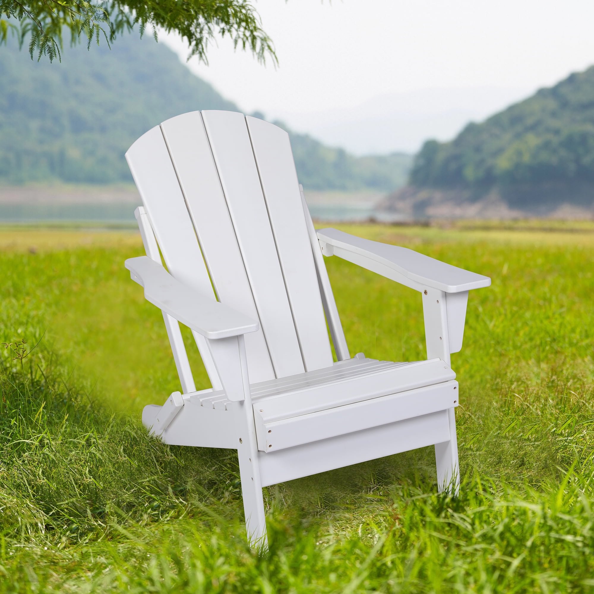 SUGIFT Folding Adirondack Chair, Relaxing Stackable Arm Rest All-Weather Adirondack Chair