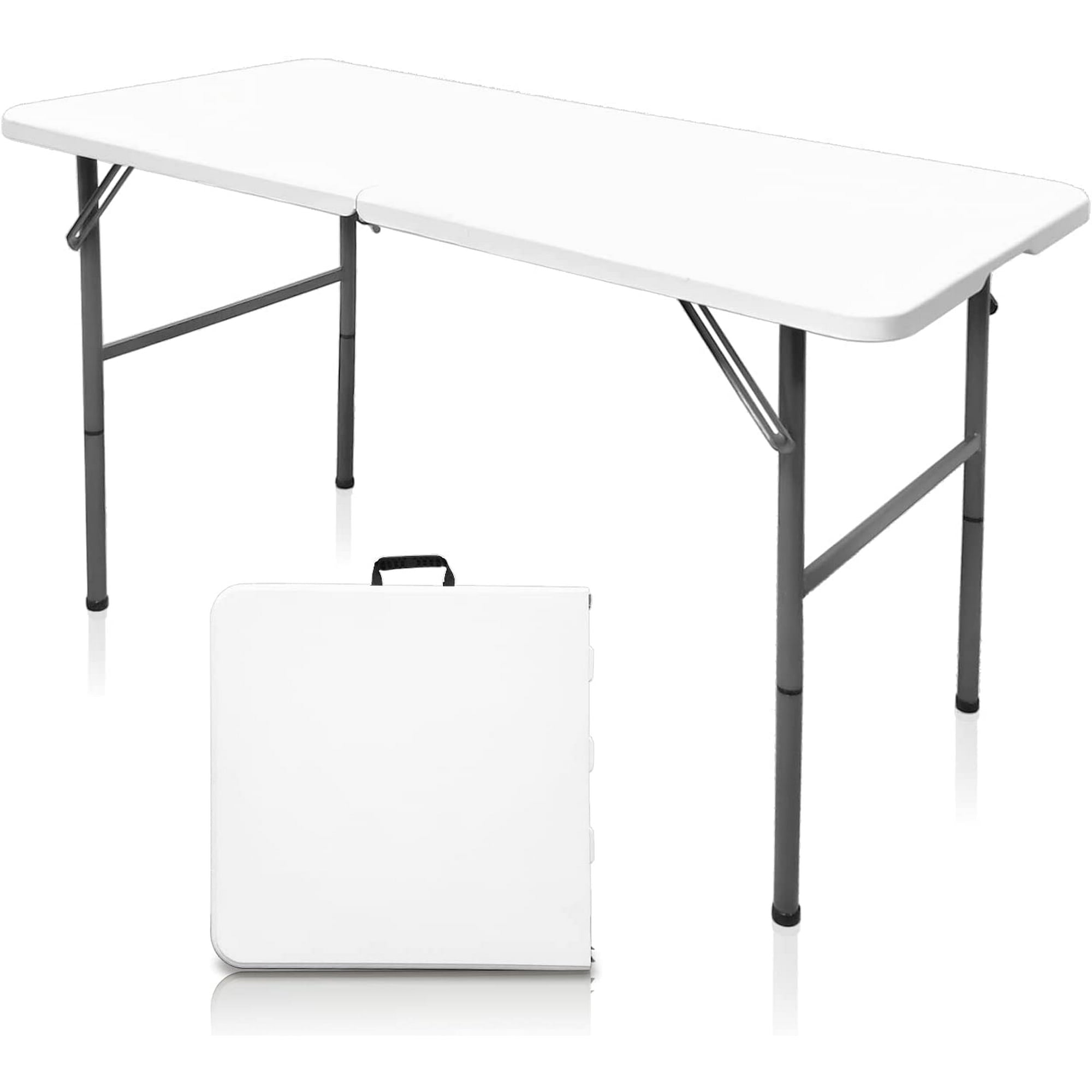 SUGIFT Folding Table 8ft Portable, Durable, and Heavy-Duty Design Fodable Table for Indoor/Outdoor Events, Black