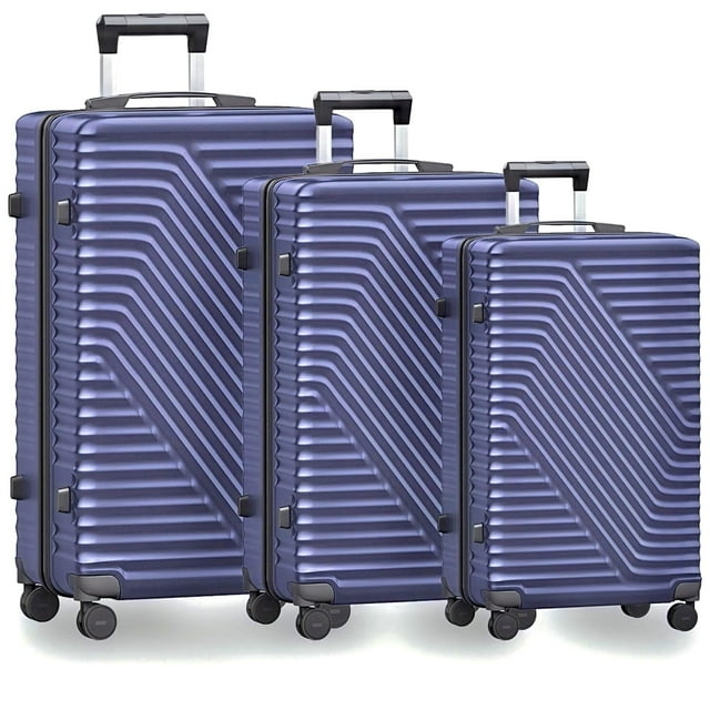 SUGIFT Lightweight 3-Piece Luggage Set with Spinner Wheels for Travel