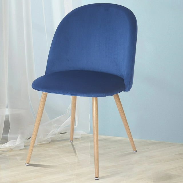 SUGIFT Modern Accent Chair, Velvet Dining Chairs, Cream Blue