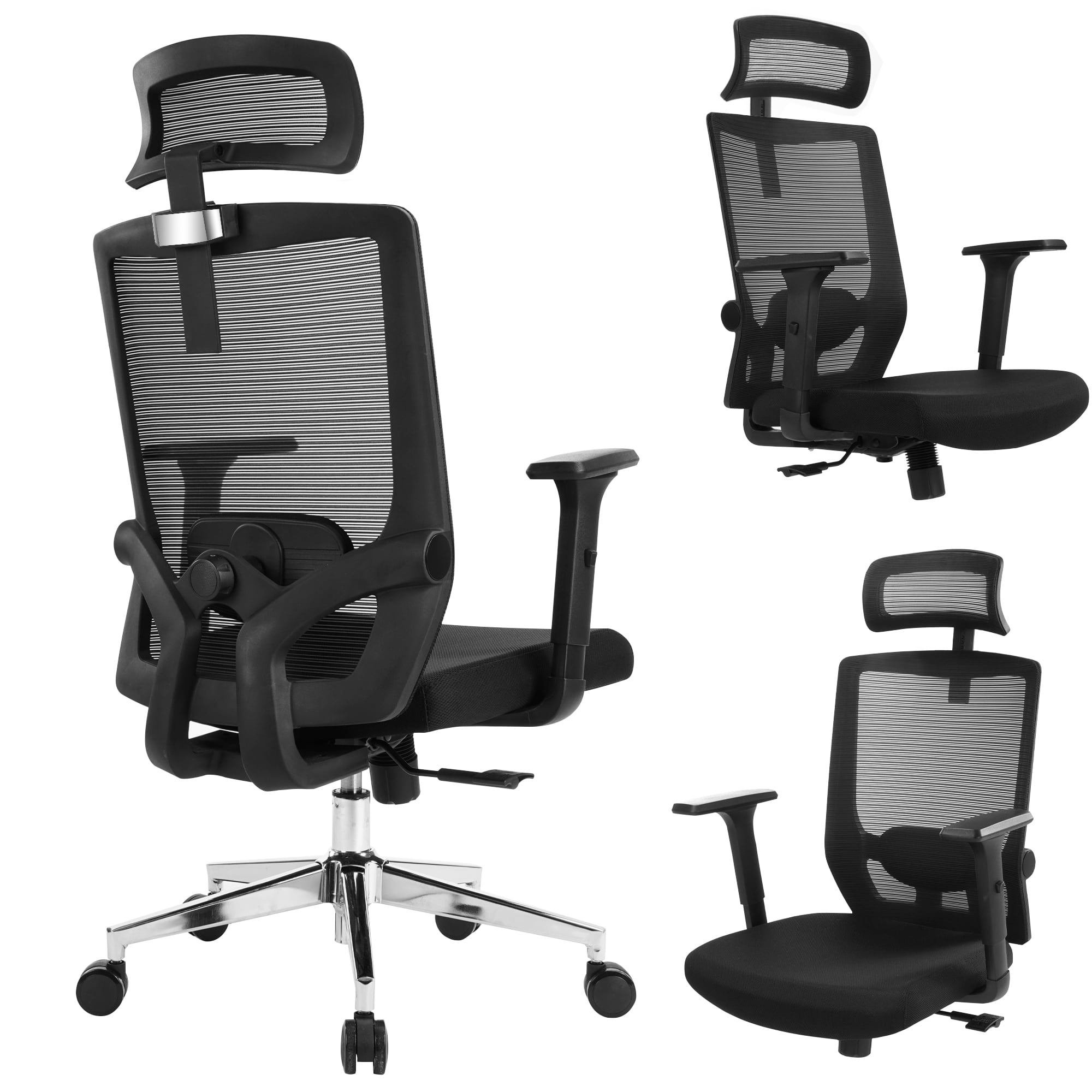 SUGIFT Office Chair Eadults Rgonomic Office Chair Max 300lb with Mute Wheel for Office Home Black