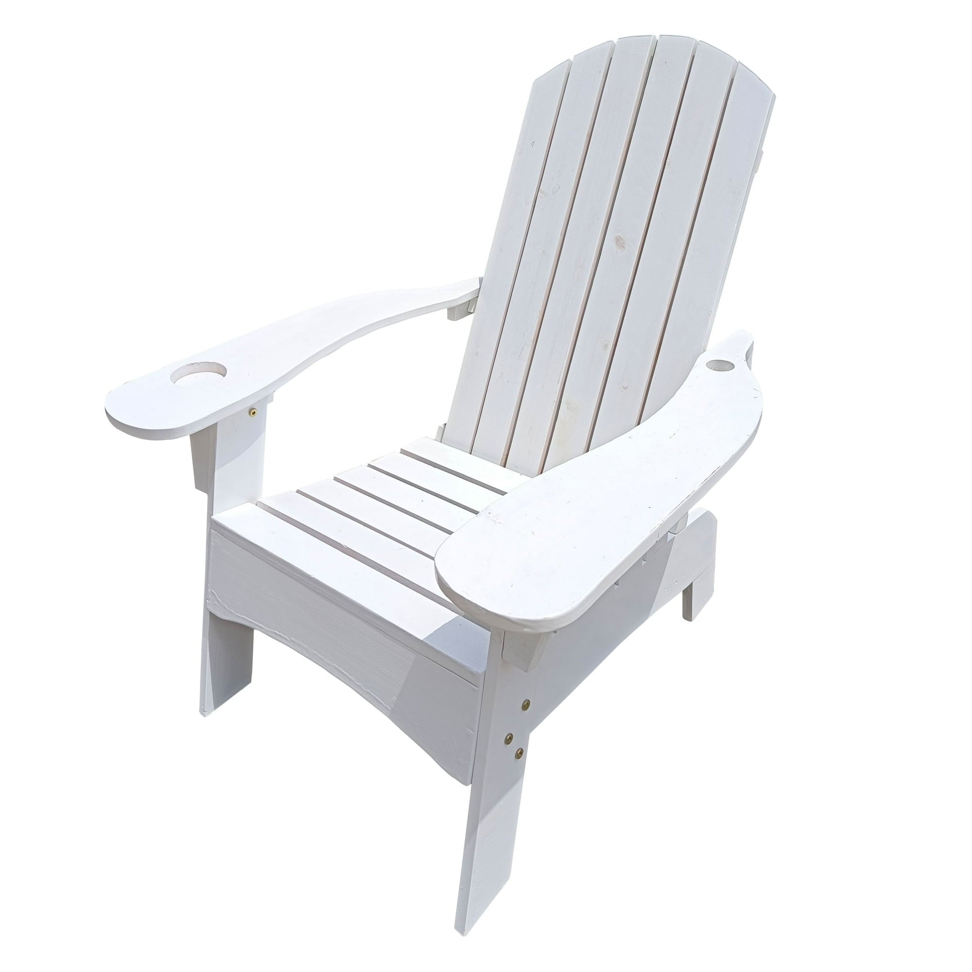 SUGIFT Outdoor or Indoor Wood Adirondack Chair with Hole for Umbrella on The Arm