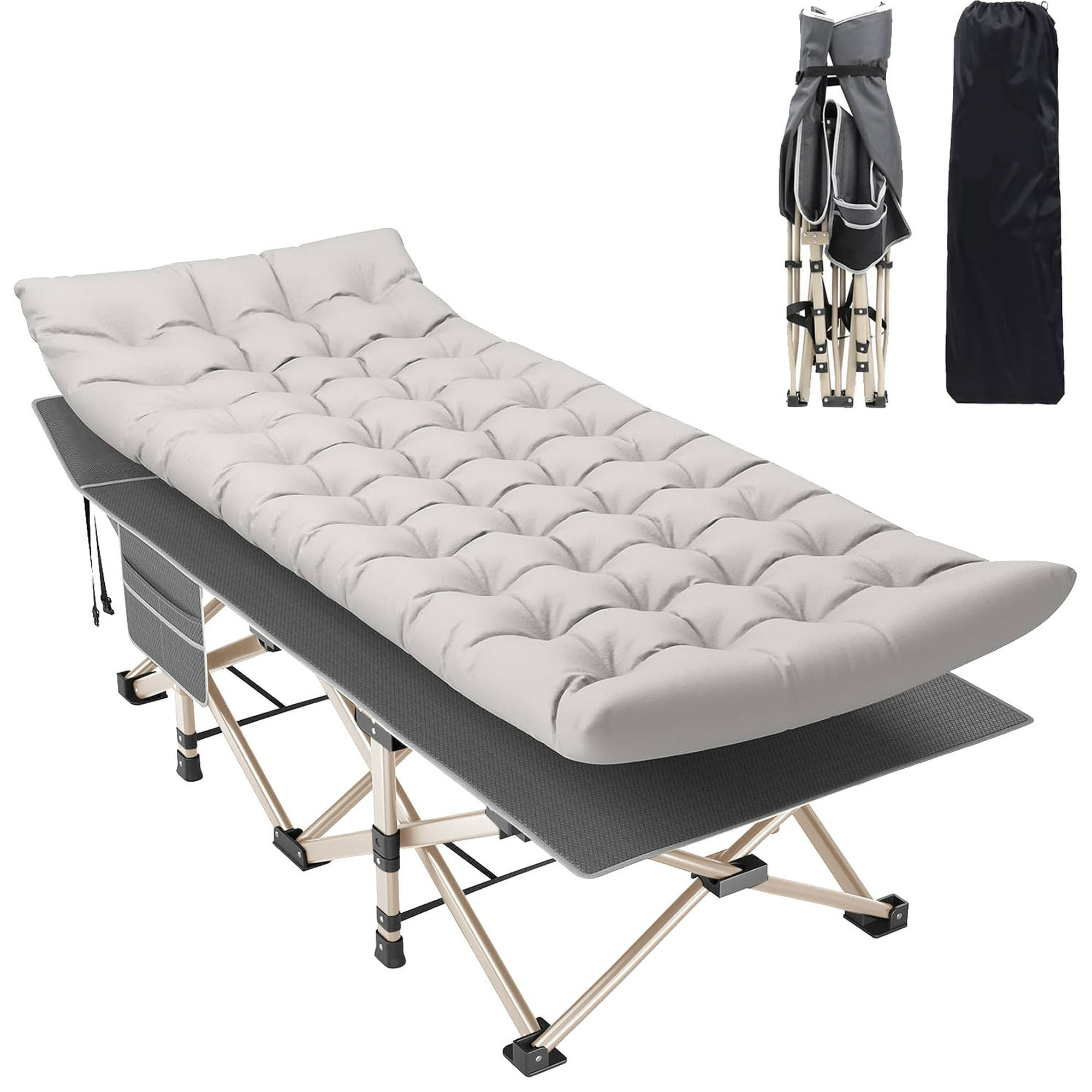 SUGIFT Portable Folding Bed with 2 Sided Mattress & Carry Bag 74.8in x 28 in x 14.6 in