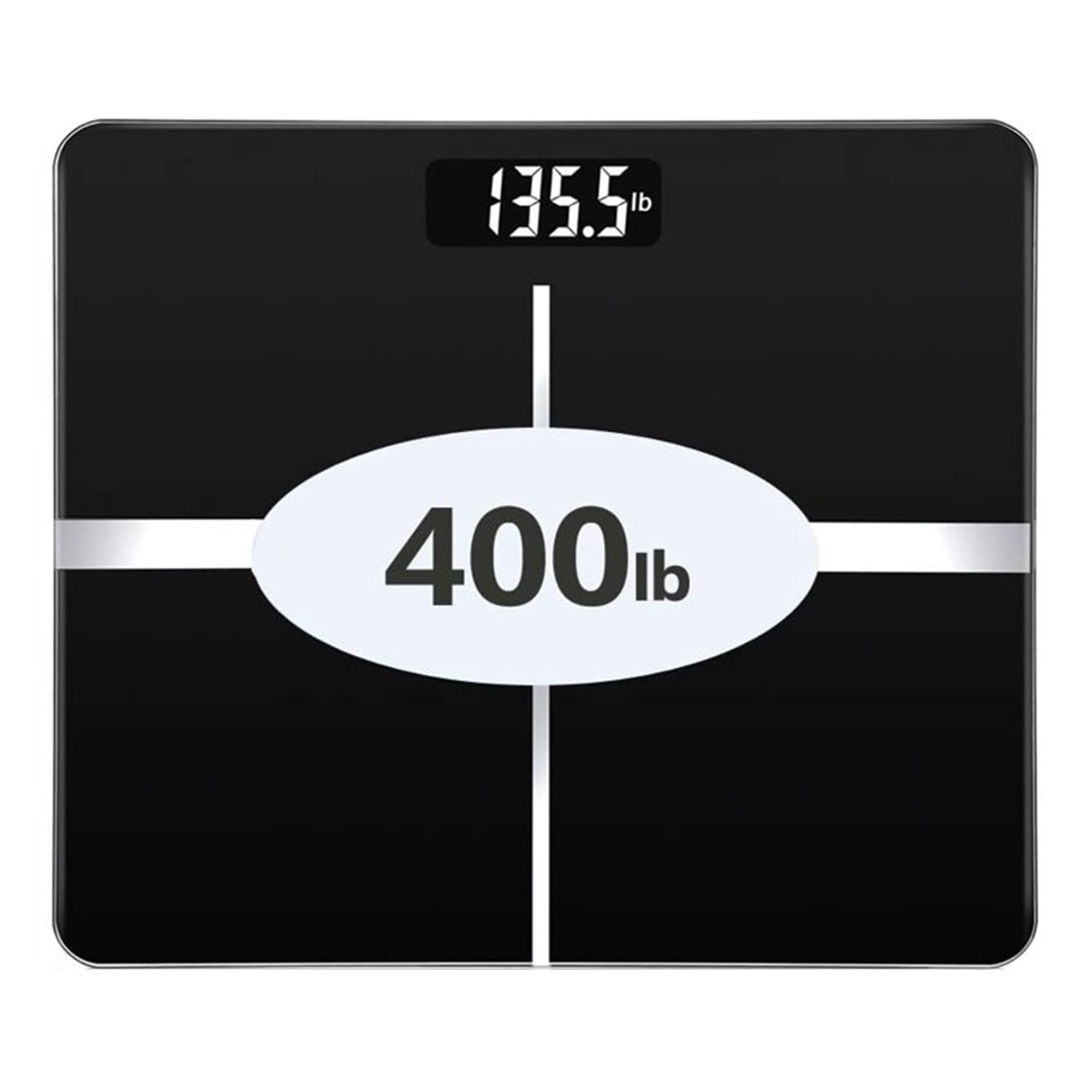 SUGIFT Precision Body Weight Bathroom Scale with Backlit Display, 400 lbs Capacity, Black