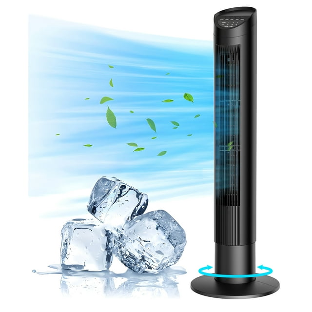 SUGIFT Tower Fan for Home, 35in Standing Floor Fan with Remote,Oscillating Fan, 3 Speeds, 3 Modes, 8H Timer, Quiet Bedroom Fan