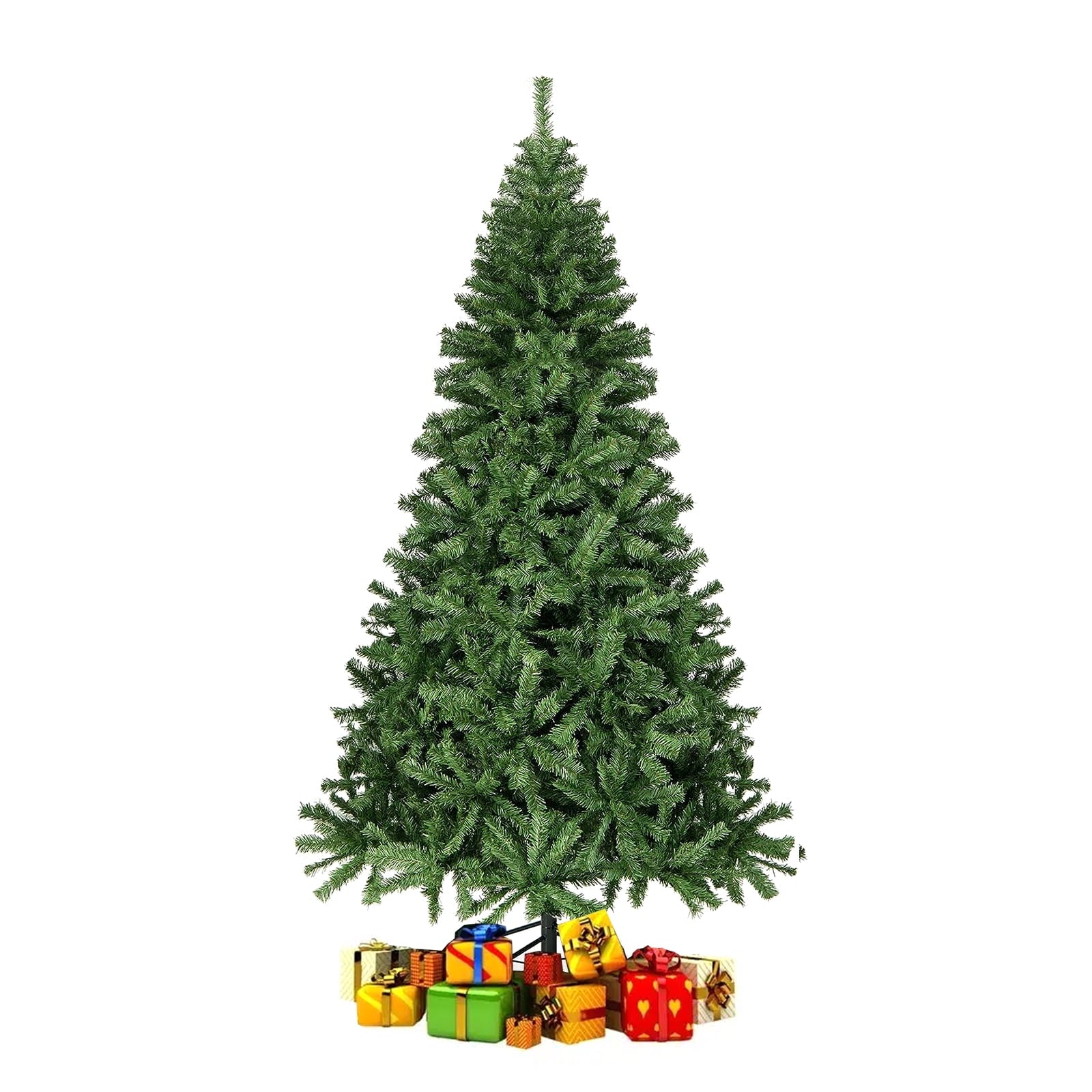 TBKLEY 6ft Christmas Tree with 864 Branch Tips, Hinged Artificial Xmas Tree with Foldable Base, Green