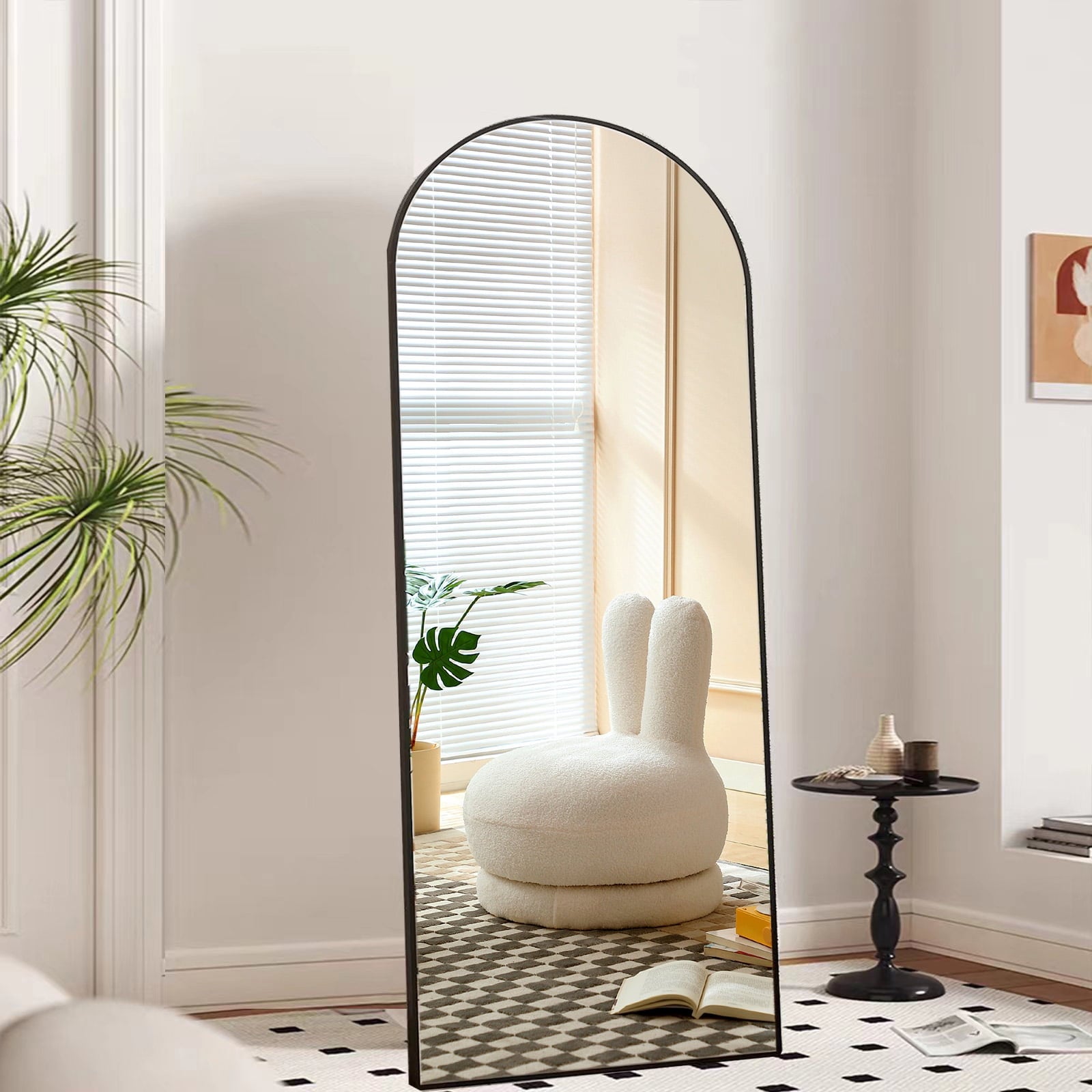 Vebreda Arched Full Length Mirror 65x22 in Floor Mirror with Stand