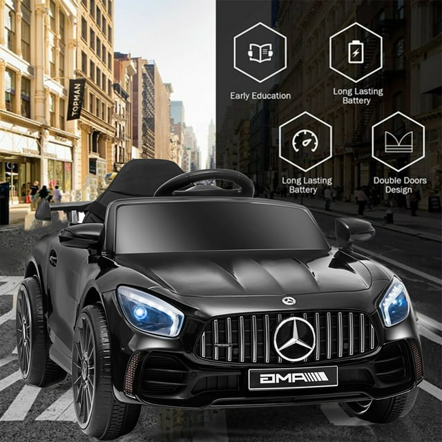 YouYeap Mercedes Benz 12V Electric Kids Ride On Car w/ Parent Remote Control, LED Lights, Black