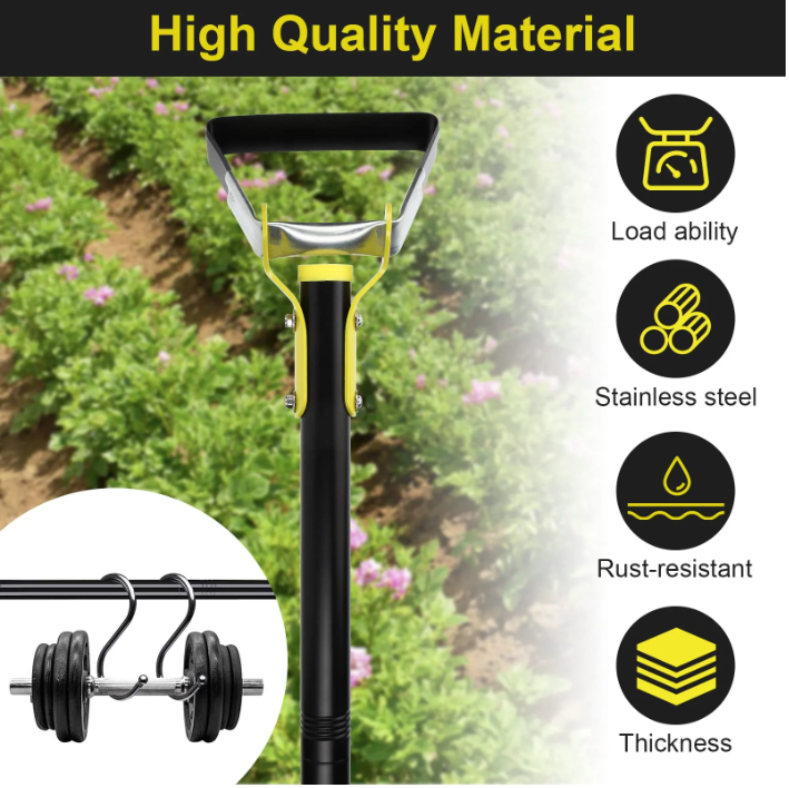 SUGIFT Hoe Garden Tool, 74 Inch Stainless Steel Stirrup Hoe Tools Garden Hula Hoes, Sharp and Durable Loop Hoe Weeding Rake Handheld Adjustable Gardening Weeding Loop for Loosening Soil Planting Farm