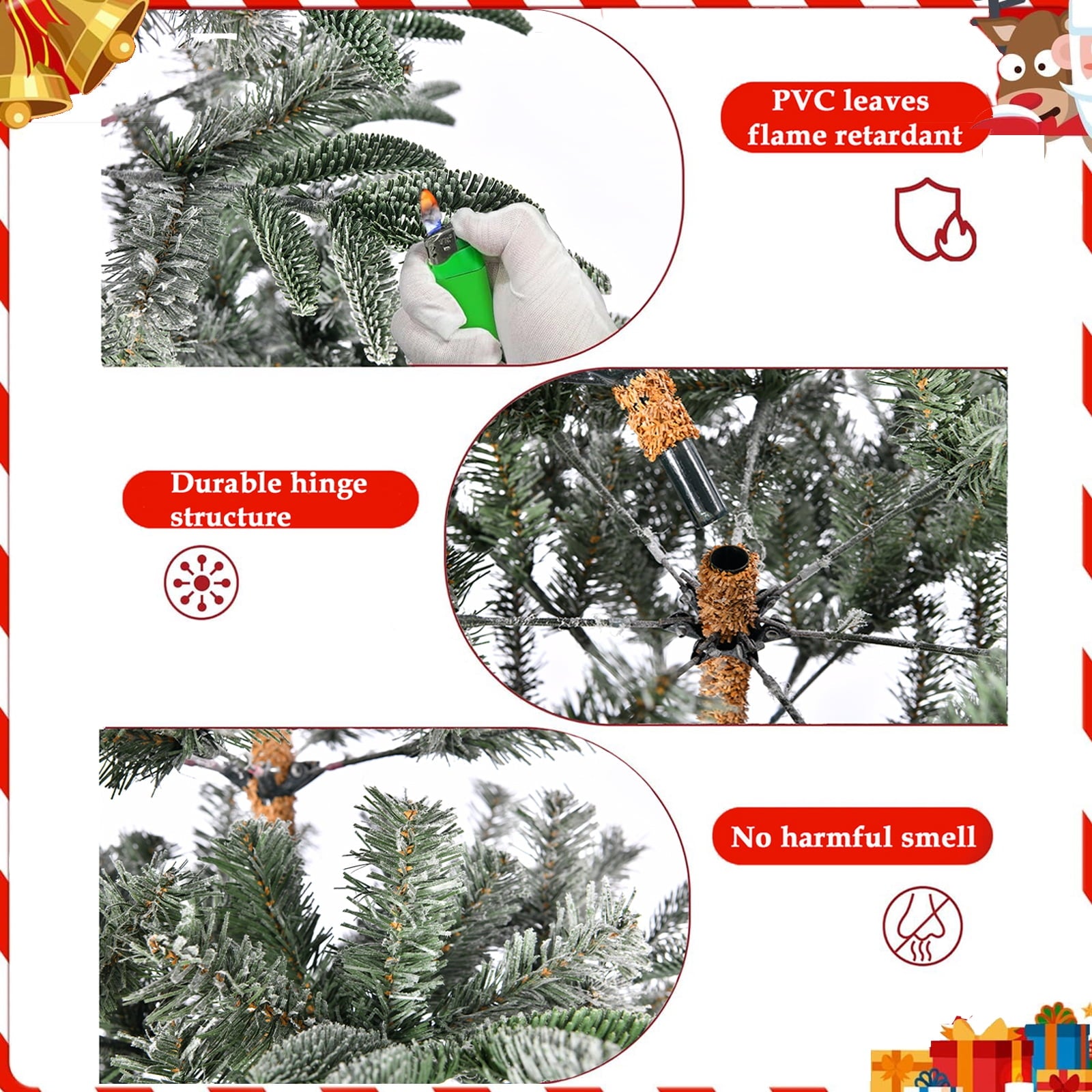 SUGIFT 7 FT Fir Artificial Christmas Tree Unlit, Green