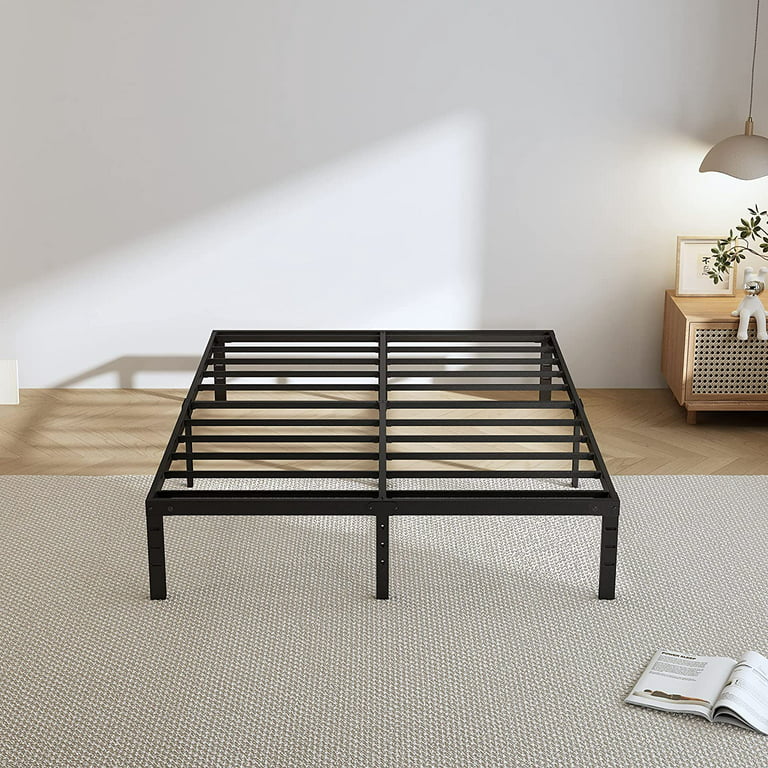 14 Inch Queen Metal Bed Frame with Headboard and Footboard