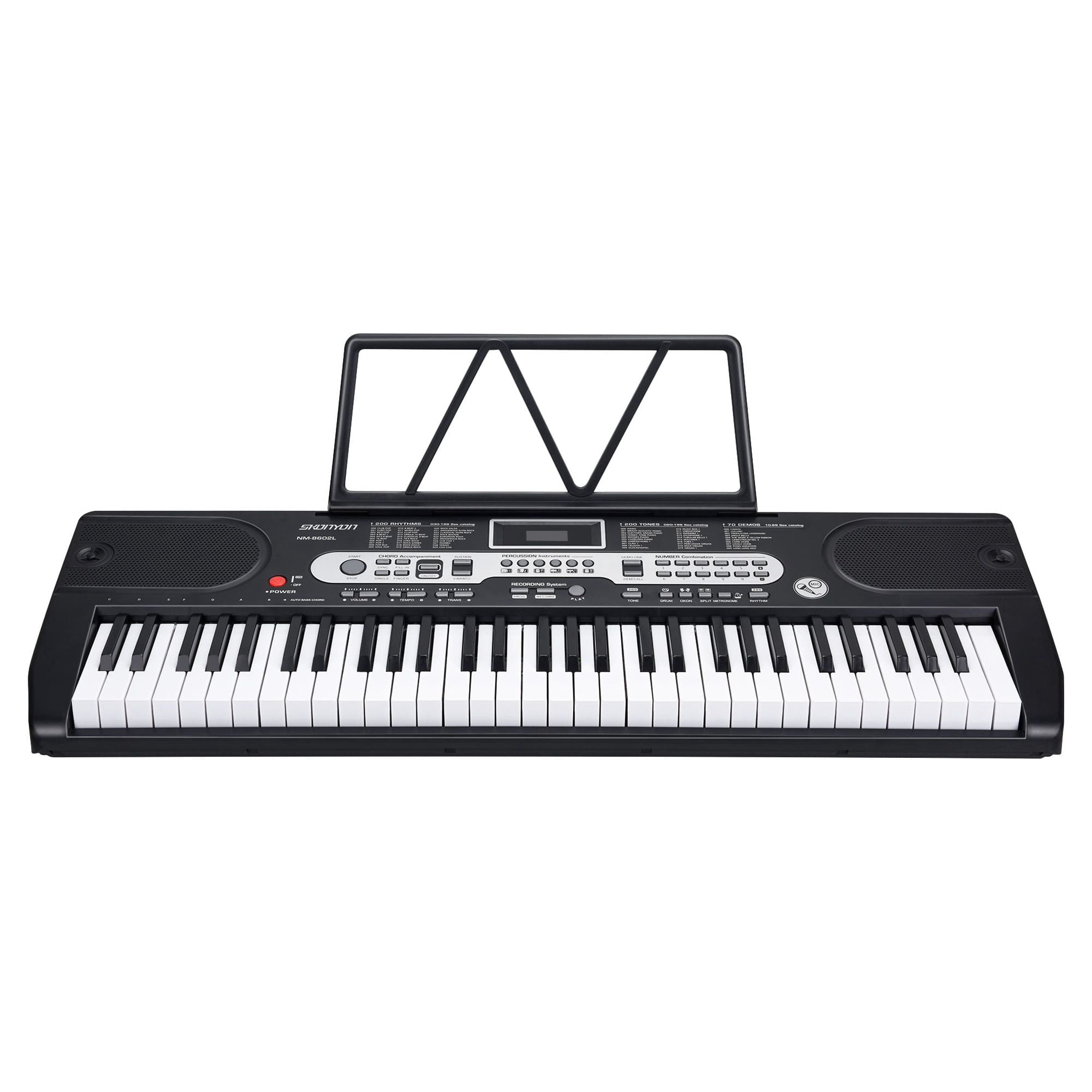 YouYeap 61 Key Digital Electronic Keyboard Piano Set for Beginners, Black