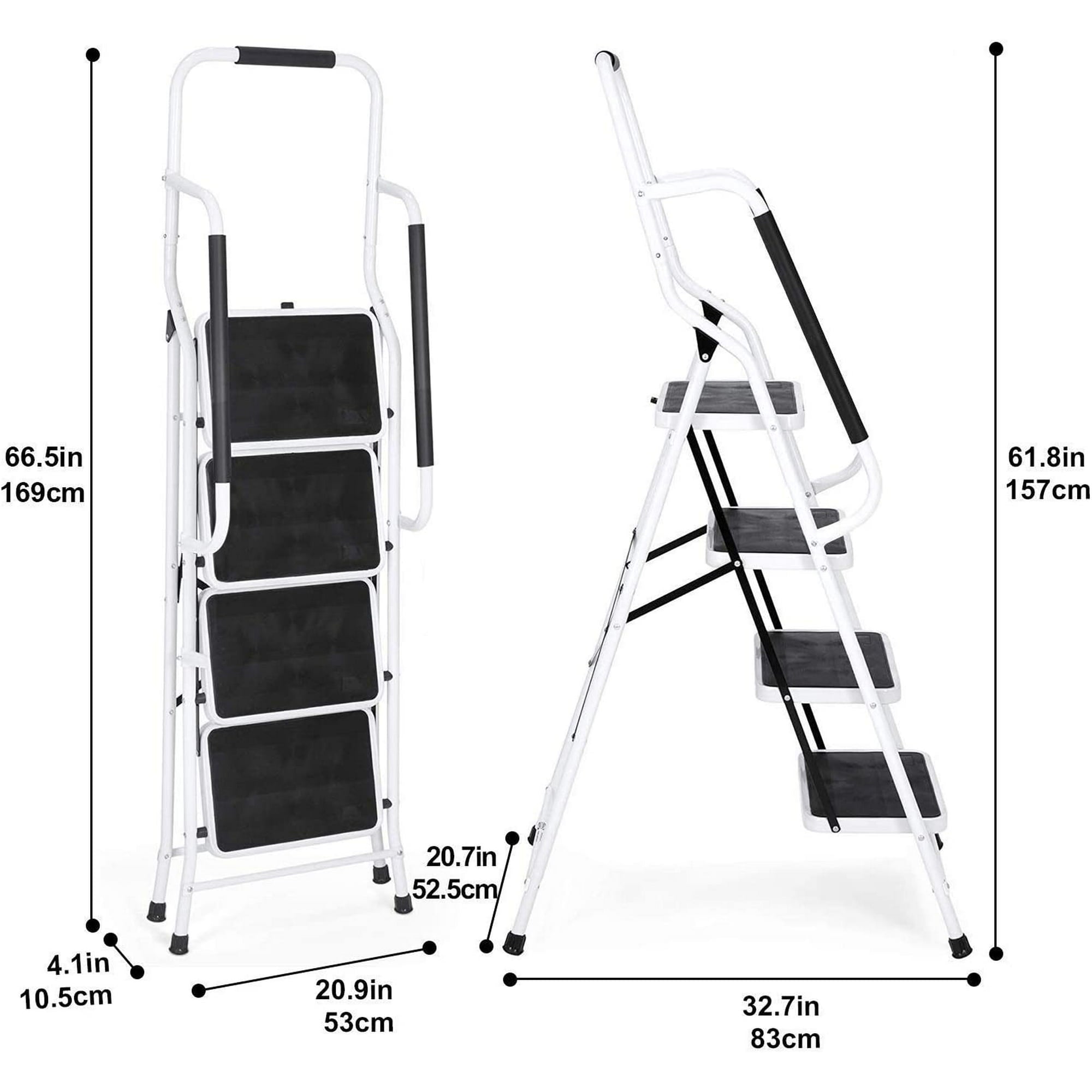 SUGIFT 4 Step Ladder Folding Step Stool with Anti-Slip Pedal Platform