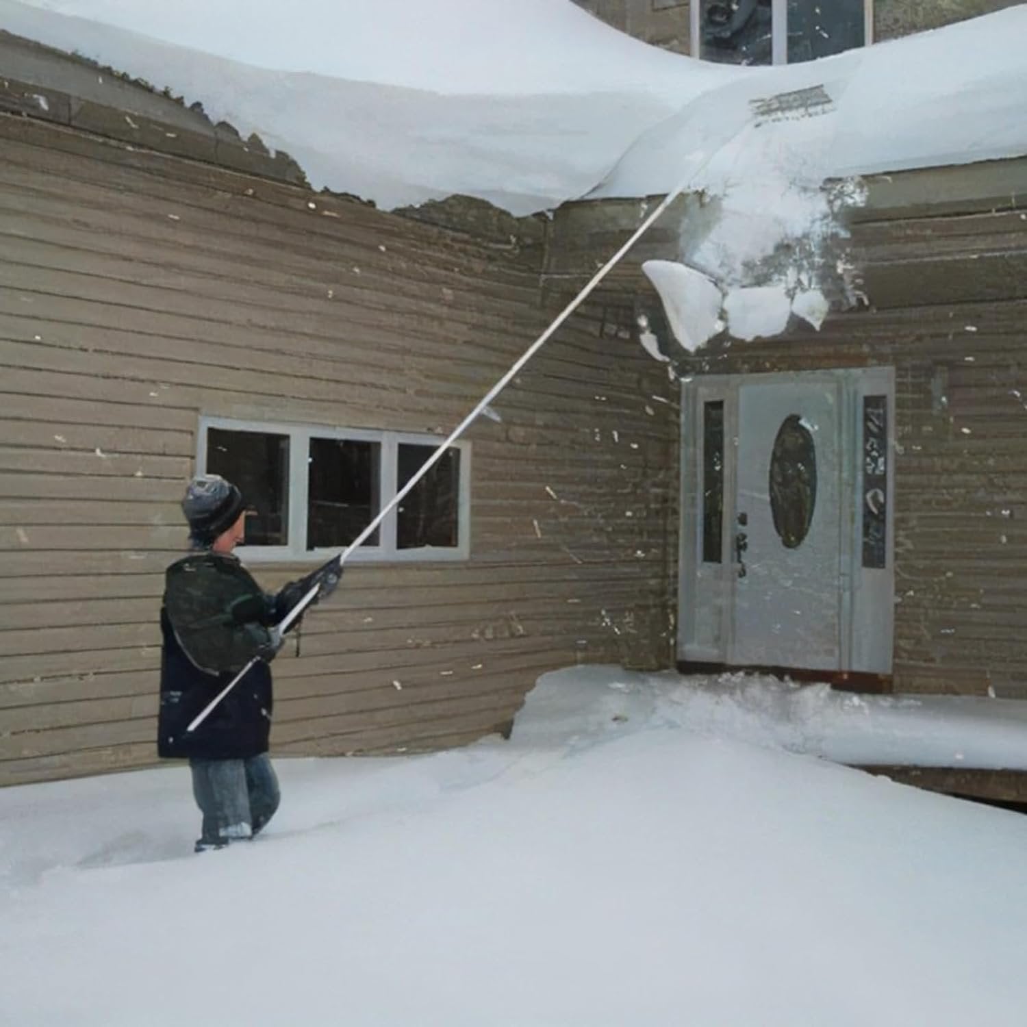 20FT Snow Roof Rake Aluminum Detachable Snow Rake for House Roof