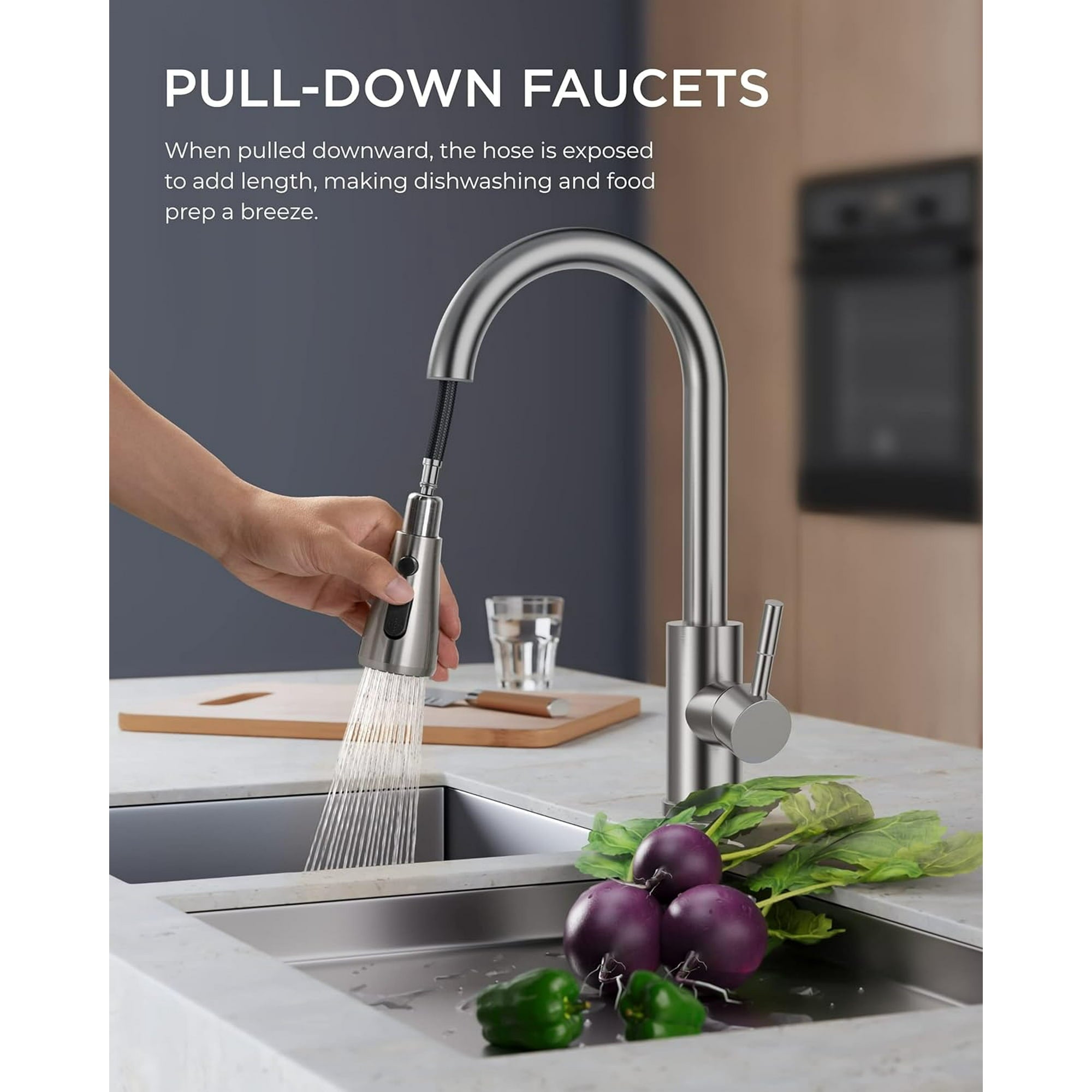 Kitchen Faucets with Pull Down Sprayer