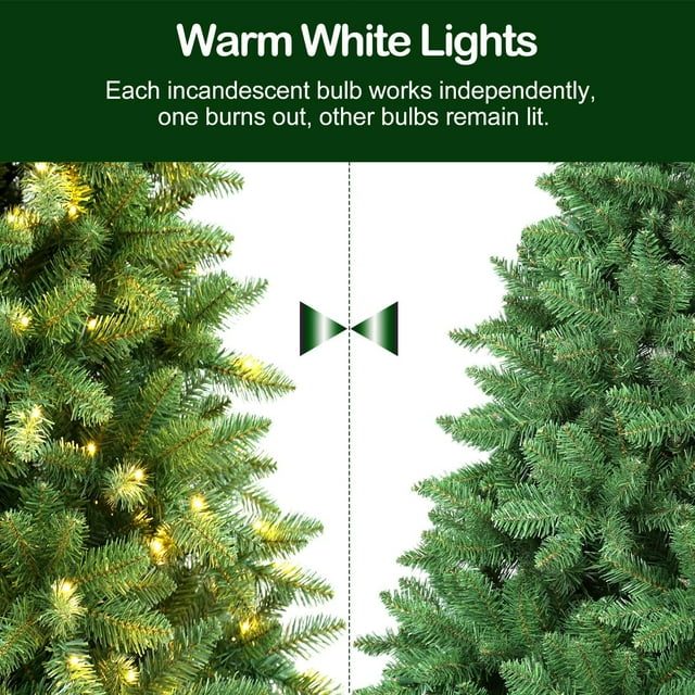 SUGIFT 6ft Pre-lit Christmas Tree with 250 Warm Lights, Green