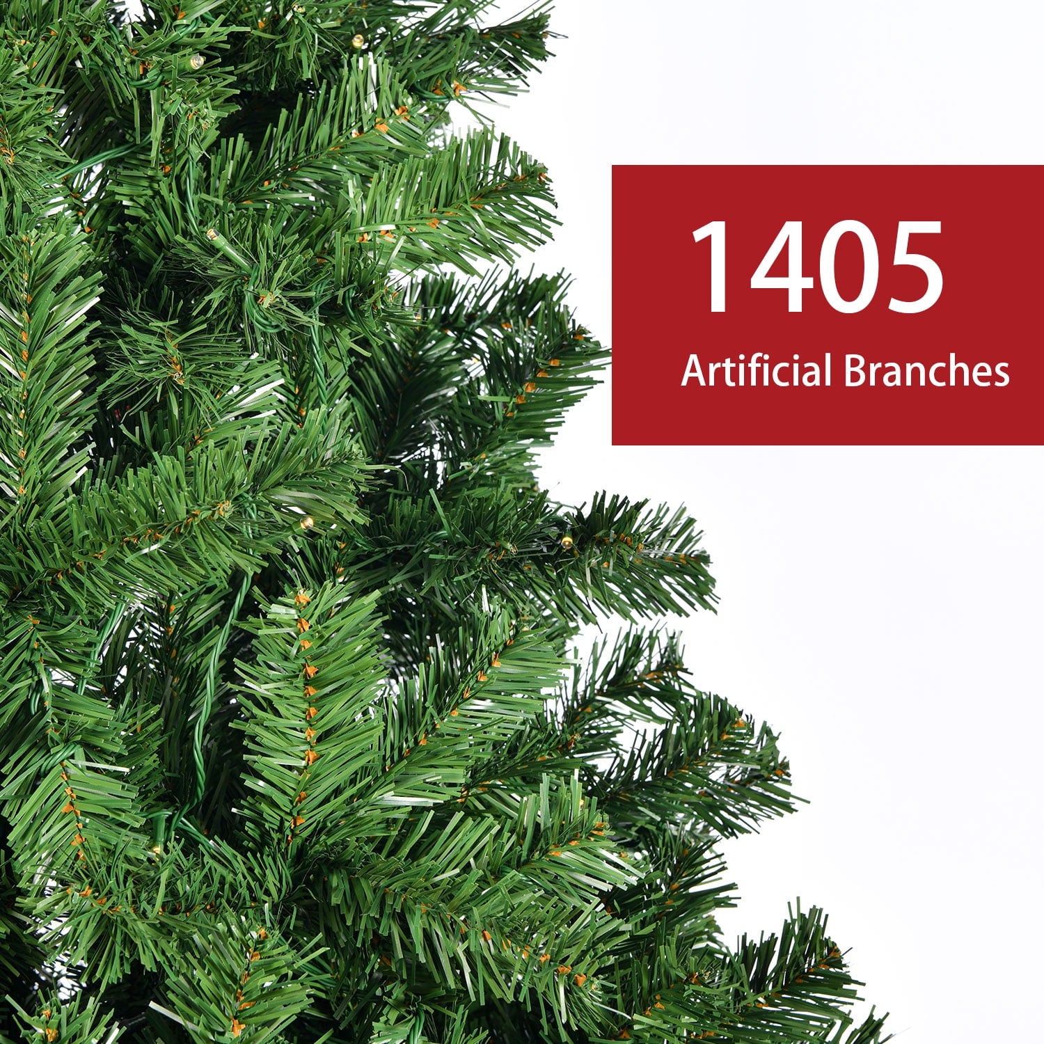 SUGIFT 7.5Ft Artificial Christmas Tree Stand w 1405 400 Lights Tips Indoor Outdoor Green