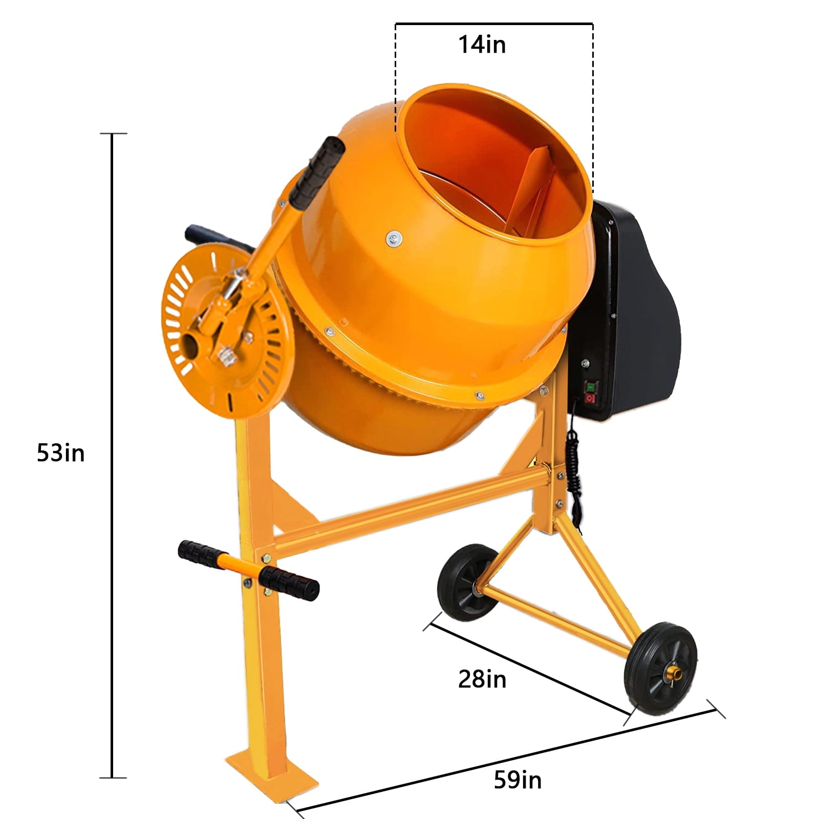 SUGIFT Portable 4.2 Cu ft Electric Concrete Cement Mixer