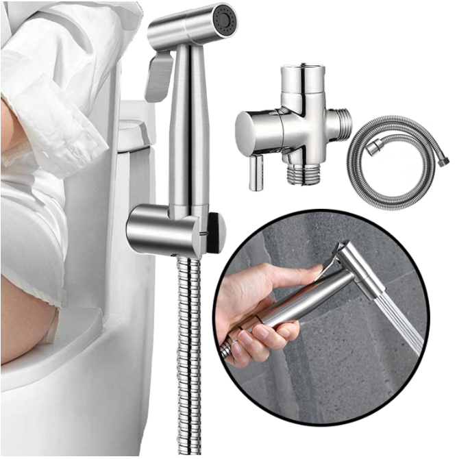 Harigal Handheld Bidet Sprayer for Toilet, Brushed Nickel Bidet Attachment for Feminine Wash