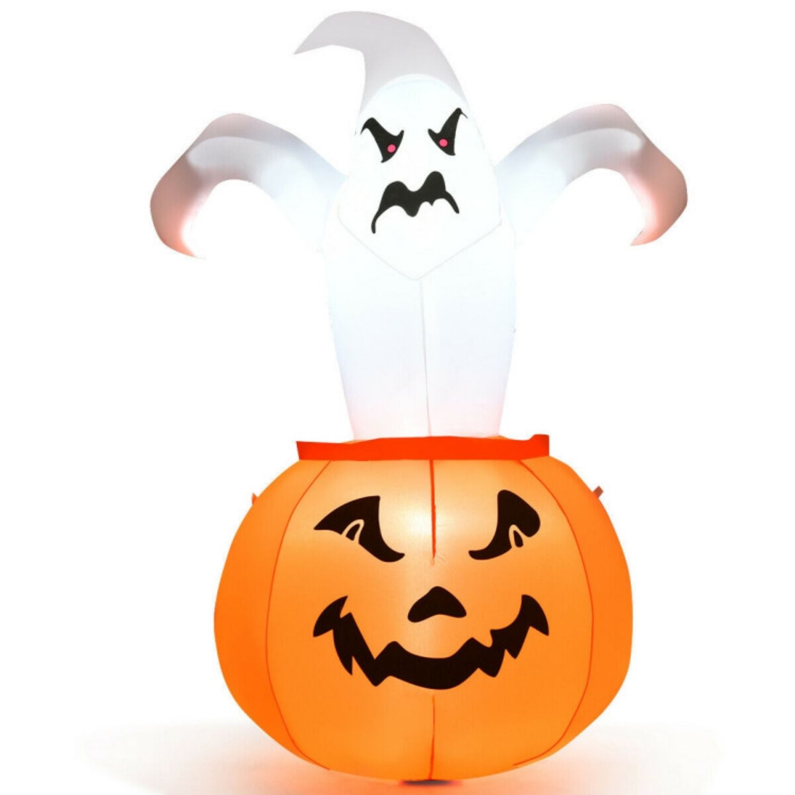 SUGIFT 6 Feet Halloween Blow-Up Inflatable Ghost in Pumpkin with LED Light