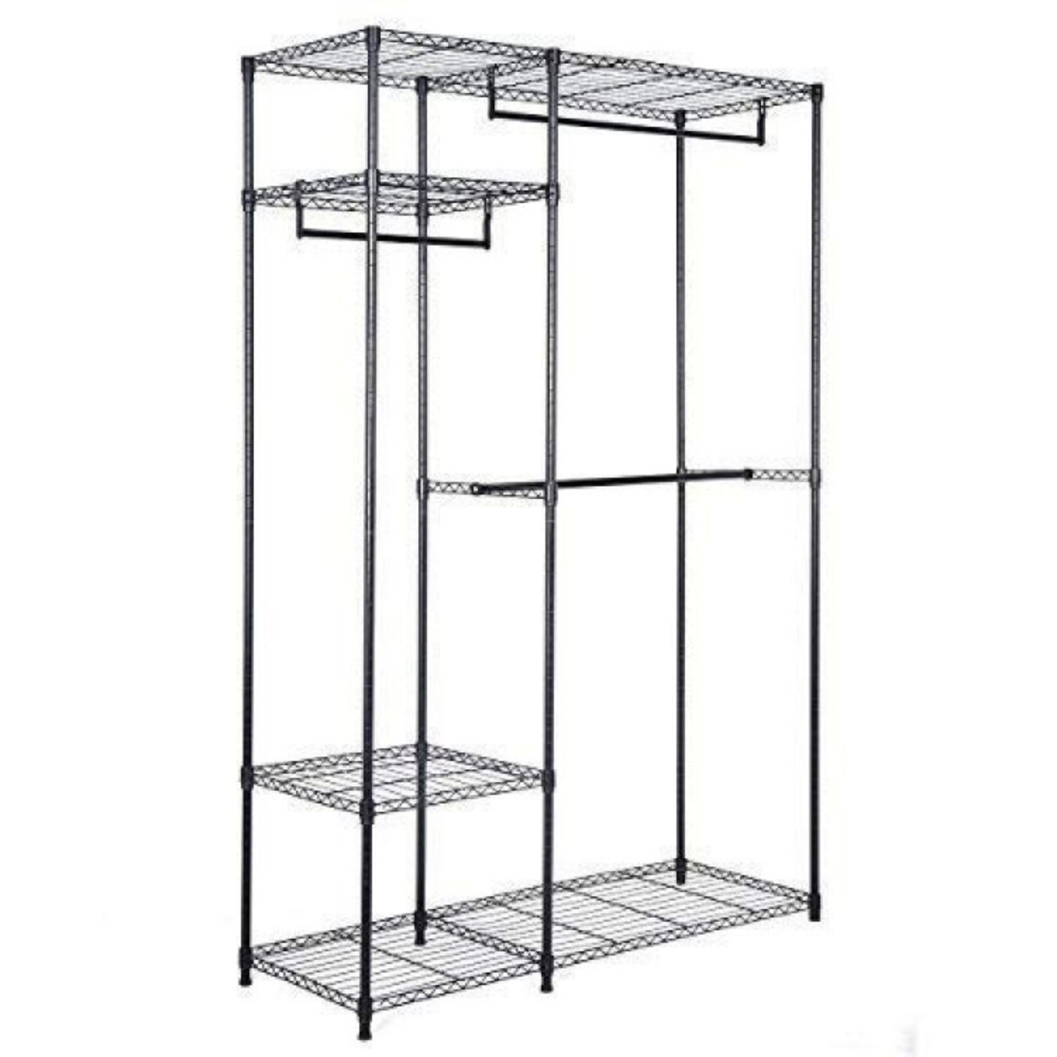 SUGIFT Portable Steel Closet Hanger Storage Rack Organizer