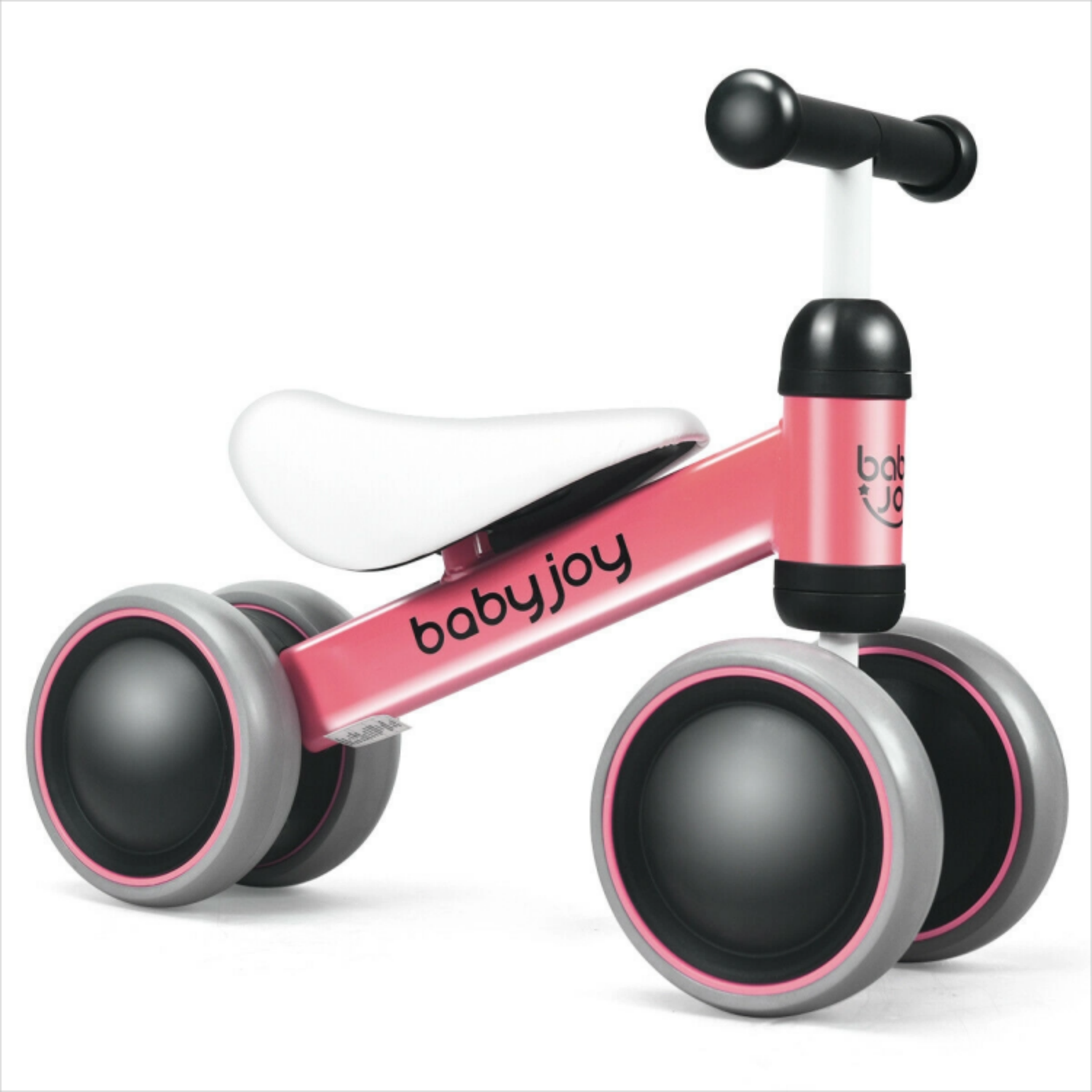 SUGIFT 4 Wheels No-Pedal Baby Balance Bike-Pink