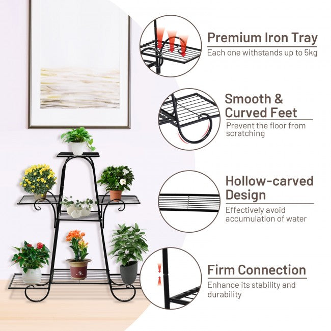 SUGIFT 7 Tier Metal Patio Plant Stand