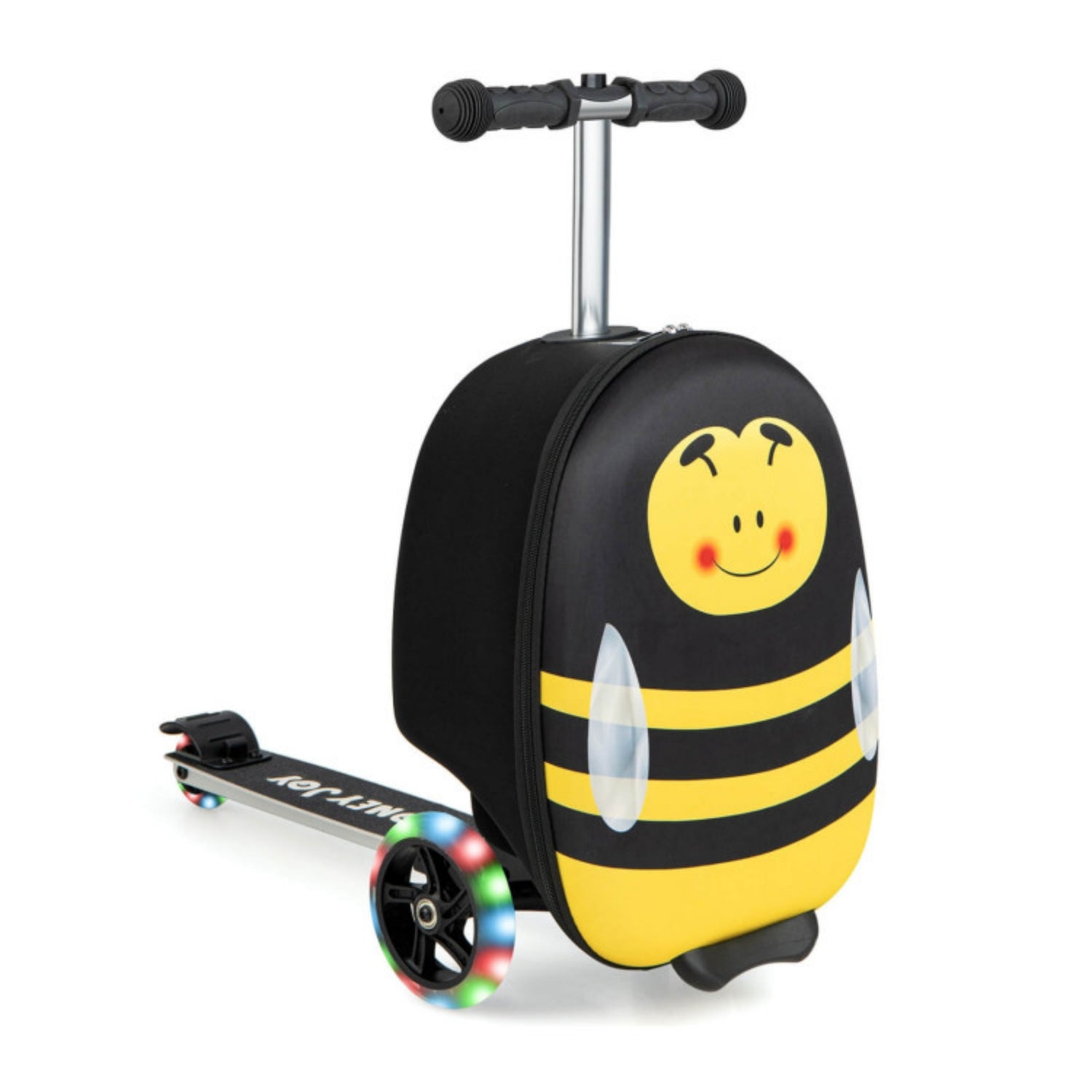 SUGIFT Hardshell Ride-on Suitcase Scooter with LED Flashing Wheels,Yellow