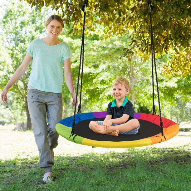 SUGIFT Tree Swing 40 Inch 770 lbs Flying Saucer Kids Gift with 2 Tree Hanging Straps