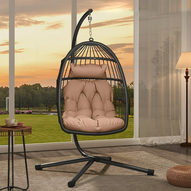 SUGIFT Egg Swing Chair Hanging Outdoor Wicker Hammock Chairs Indoor