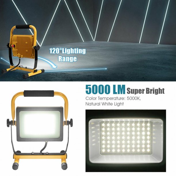 SUGIFT Portable Work Light 50W 5000lm LED Portable Outdoor Camping Work Light