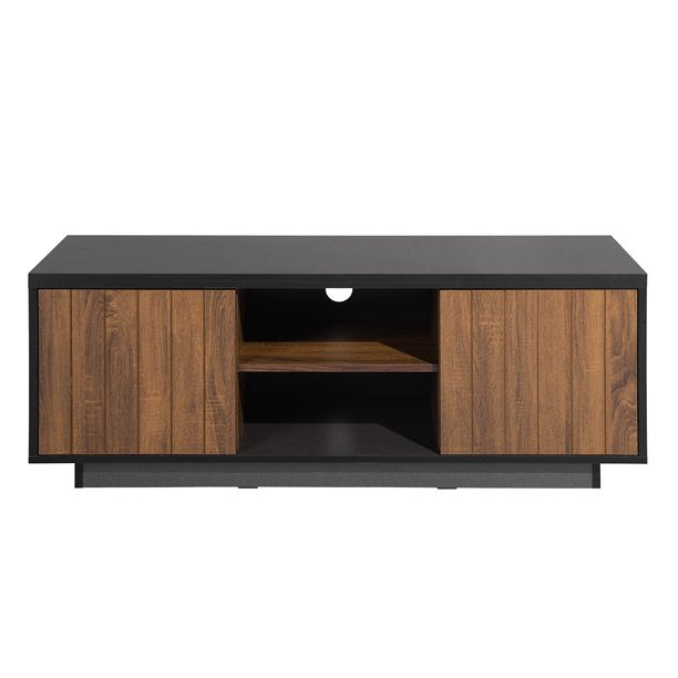 SUGIFT 47.2in Mid-Century Modern 2 Door TV Stand with Storage Cabinet