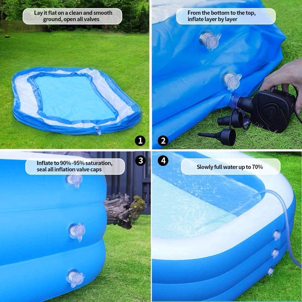 SUGIFT Inflatable Swimming Pool for Kids and Adults Above Ground Pools 120in x 72in x 22in