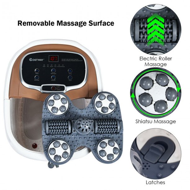 Foot Spa Shiatsu Portable All-In-One Heated Foot Spa Bath Motorized Massager