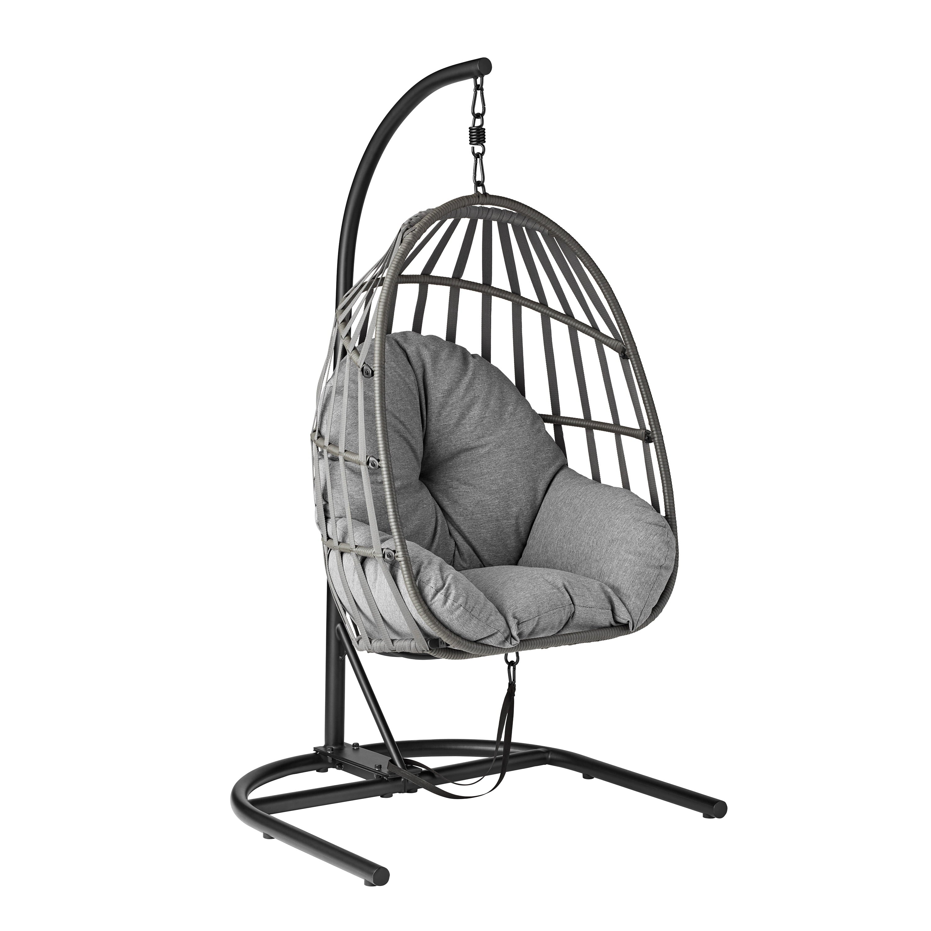 SUGIFT Hanging Egg Chair with Cushion and Metal Stand