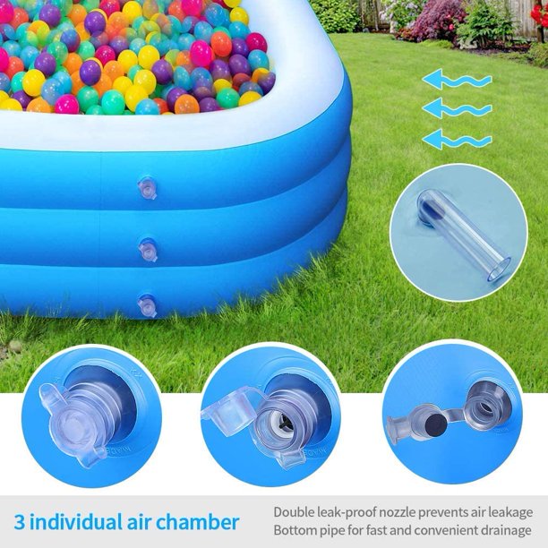 SUGIFT Inflatable Swimming Pool for Kids and Adults Above Ground Pools 120in x 72in x 22in