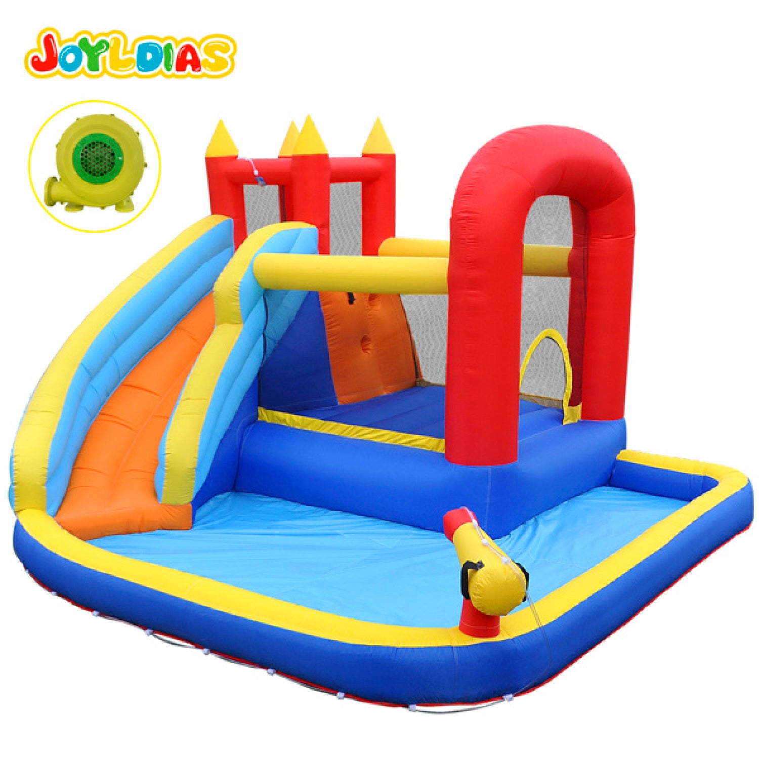 SUGIFT Big Inflatable Water Park,Inflatable Outdoor Backyard Water Slide Splash Bounce Climbing Toy