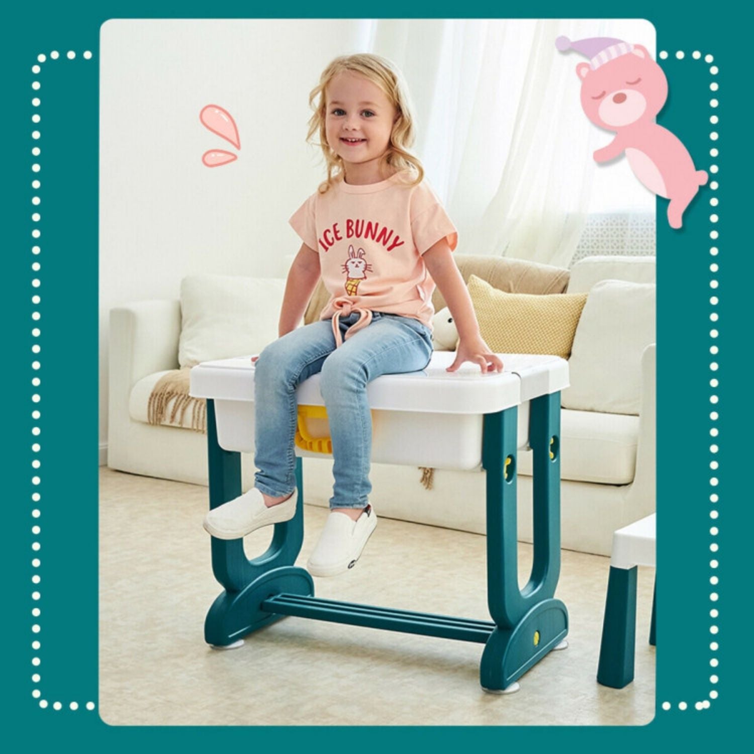 SUGIFT 5-in-1 Kids Activity Table Set