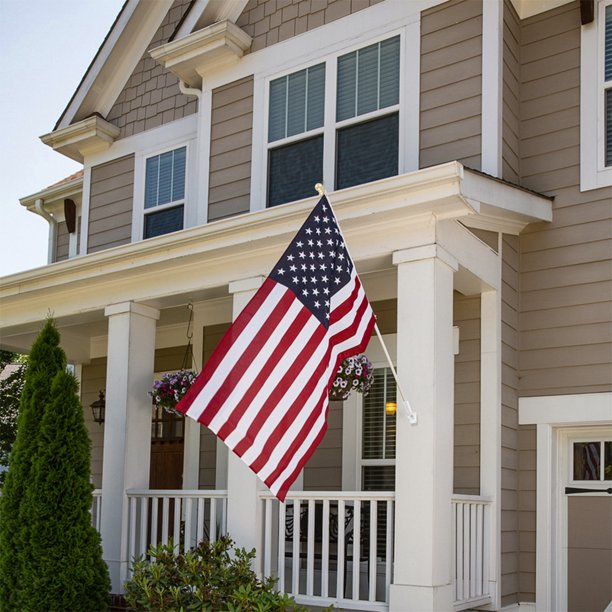 SUGIFT 3 5 FT 210D Polyester American Flag, Embroidered Stars, Sewn Stripes, Brass Grommets US Flag Outdoor USA Flags