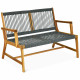 2-Person Acacia Wood Outdoor Bench