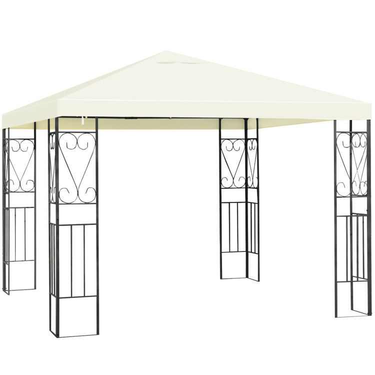 10 ft. x 10 ft. Beige Outdoor Patio Gazebo Canopy