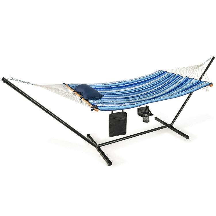 11.7 ft. Free Standing Hammock Bed with Stand in Blue