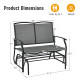 2-Person Steel Frame Patio Glider Rocking Metal Outdoor Bench in Gray