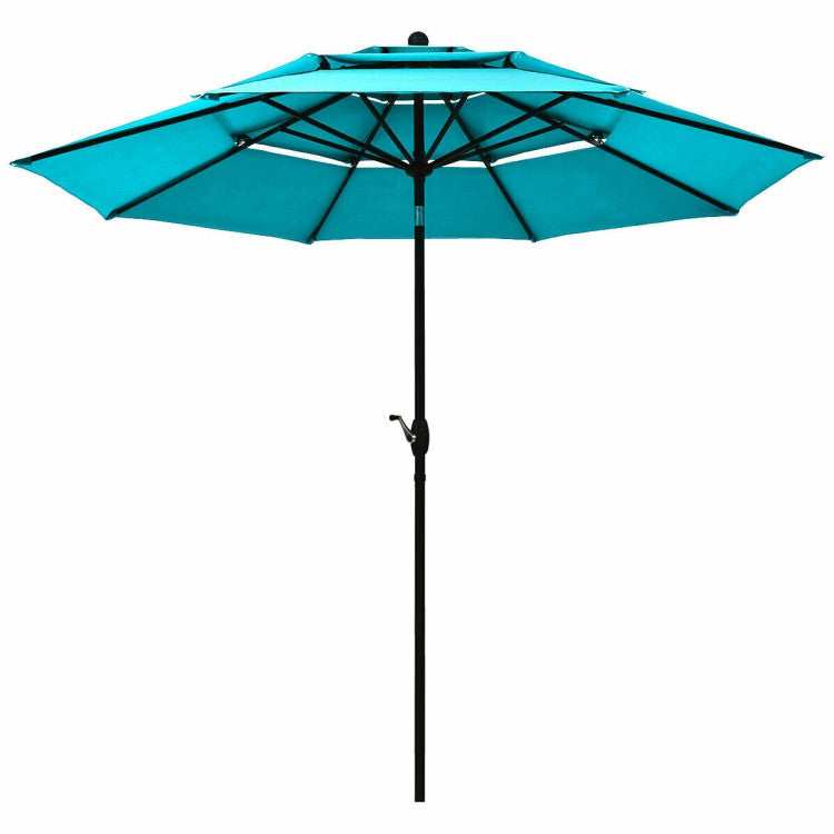 10 ft. Aluminum Pole Market Patio Umbrella in Turquoise