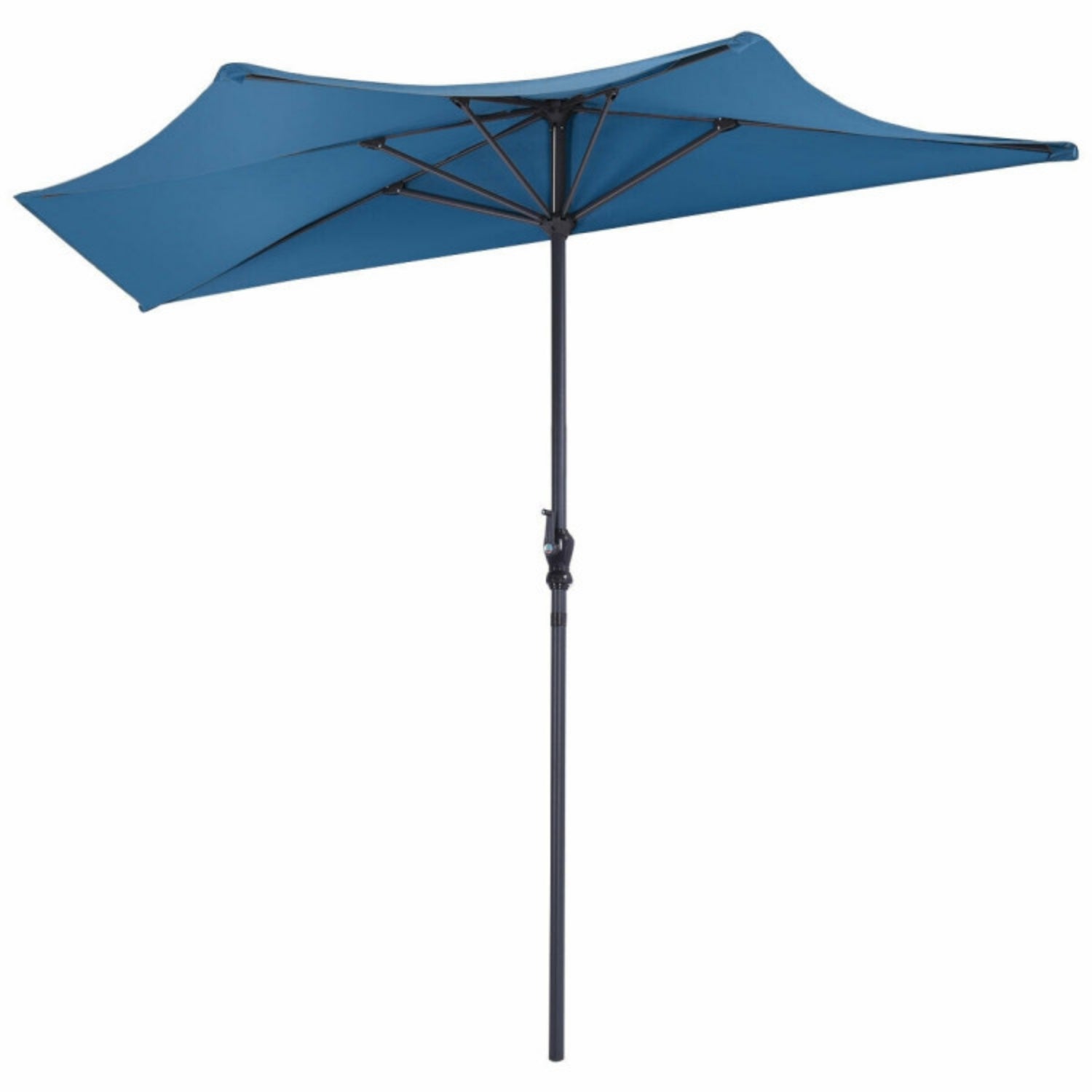 SUGIFT 9 Feet Patio Bistro Half Round Umbrella without Weight Base,Blue