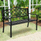 2-Person Steel Frame Patio Glider Rocking Metal Outdoor Bench in Black