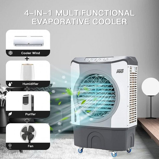 SUGIFT Industrial Evaporative Cooler 4-in-1 Air Cooling Fan 45L Tank