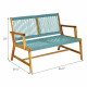 2-Person Acacia Wood Outdoor Bench