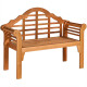 2-Person Eucalyptus Wood Outdoor Folding Bench